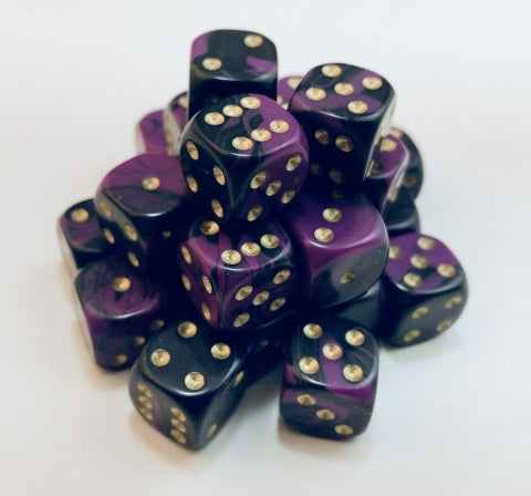 Dice Crystal Caste: 12mm Six-sided 27 set Oblivion