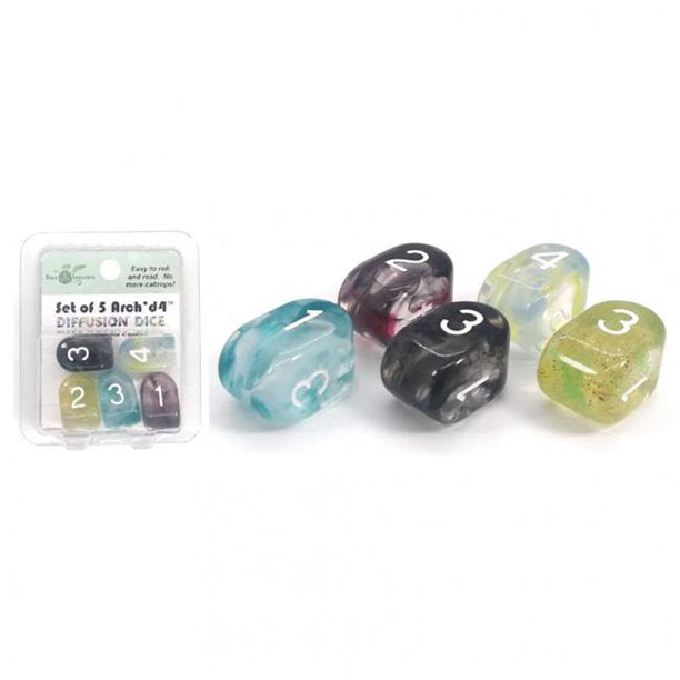 Dice Role 4 Initiative: D4 Set of 6: Extra Large High-Visibility Diffusion