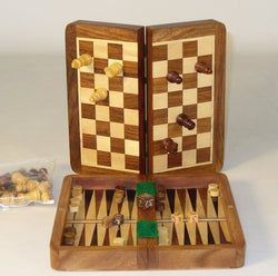 Chess /Checkers/Backgammon 7in Magnetic Folding