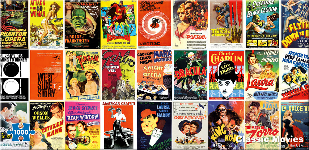 Puzzle Re-Marks: 1000 piece Panoramic Classic Movies