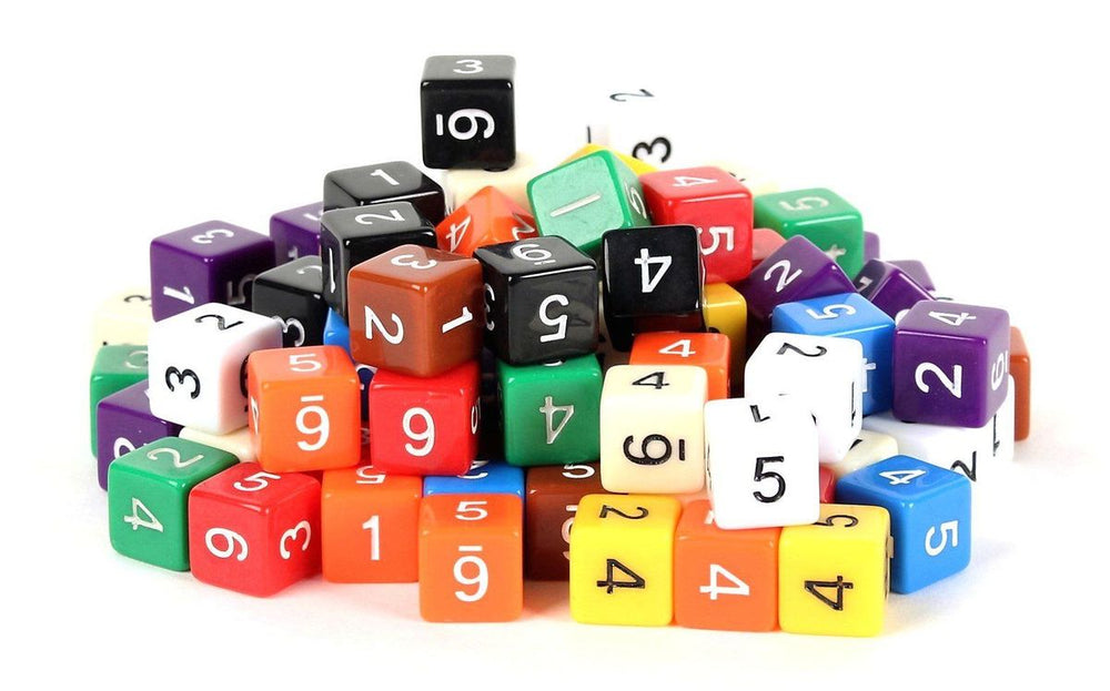 Dice Easy Roller: 16mm Opaque Numbers 100 Six Sided Dice