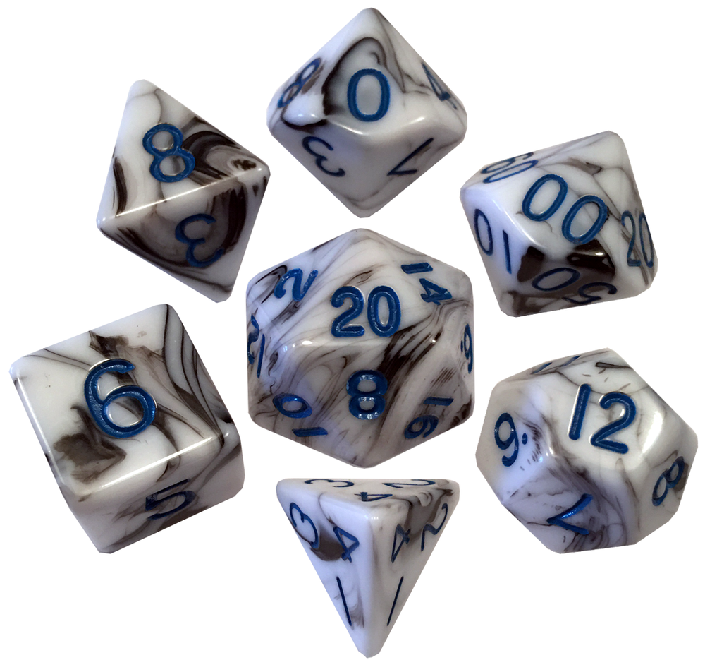 Dice Metallic Dice Co: Poly 7 Set Marble