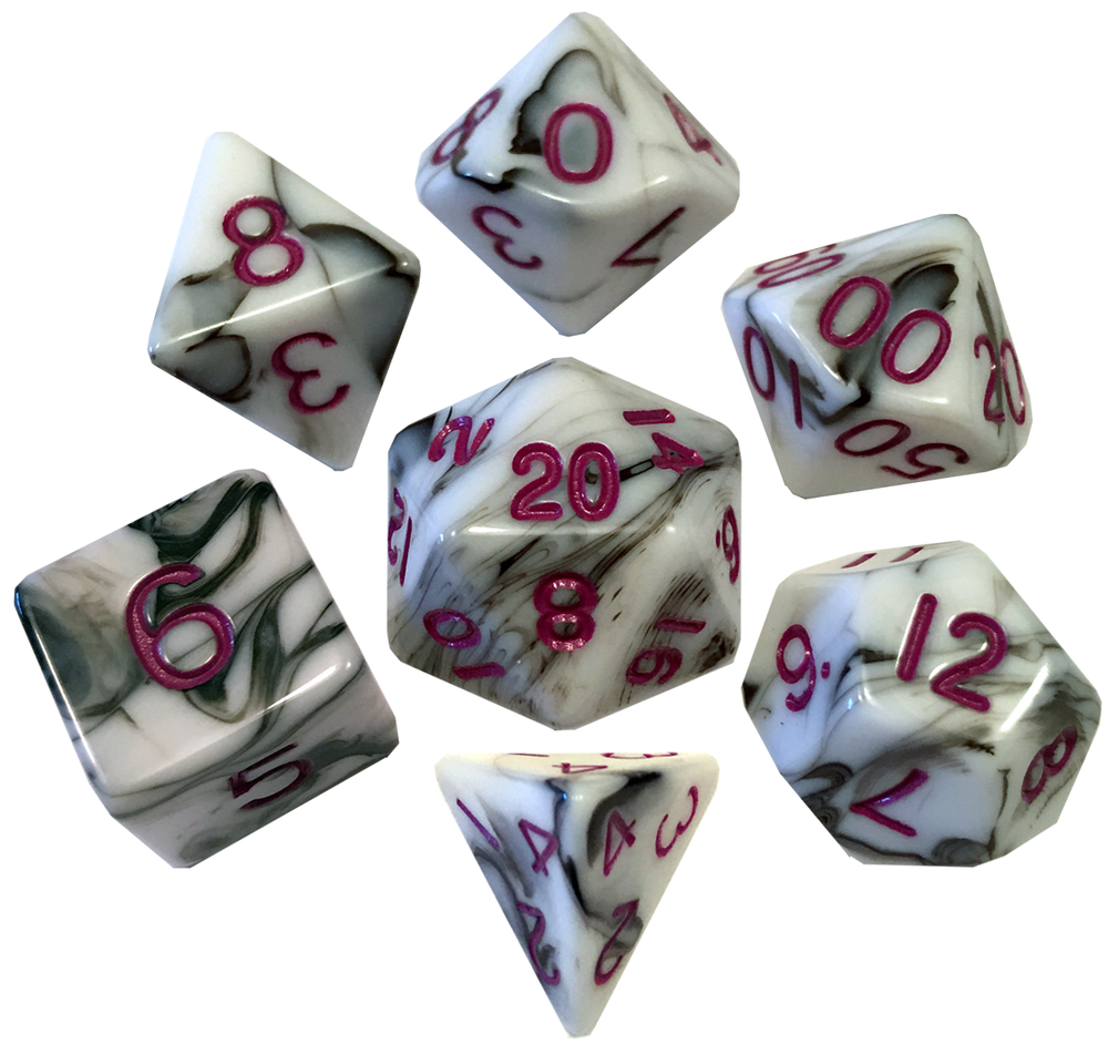 Dice Metallic Dice Co: Poly 7 Set Marble