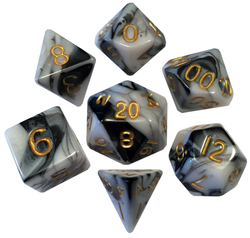 Dice Metallic Dice Co: Poly 7 Set Mini Marble