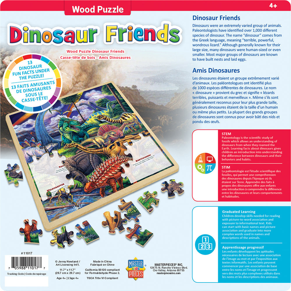 Puzzle Masterpieces:   48 piece Wood Dinosaur Friends