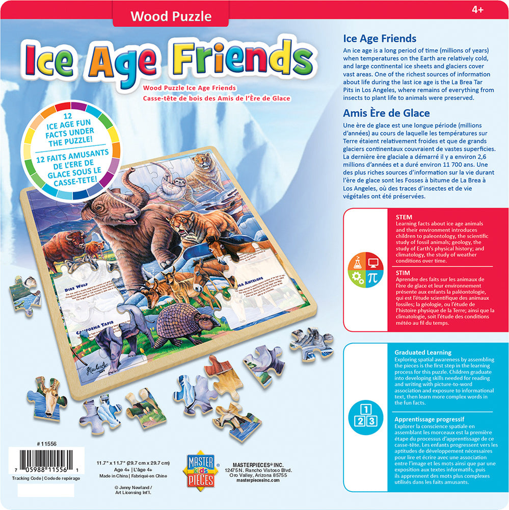 Puzzle Masterpieces:   48 Piece Wood Fun Facts - Ice Age Friends