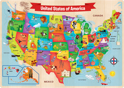 Puzzle Masterpieces:   44 Piece WoodEducational - USA Map