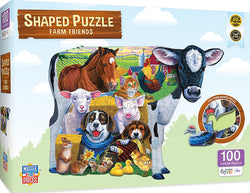 Puzzle Masterpieces:   100 Piece Shaped - Farm Friends