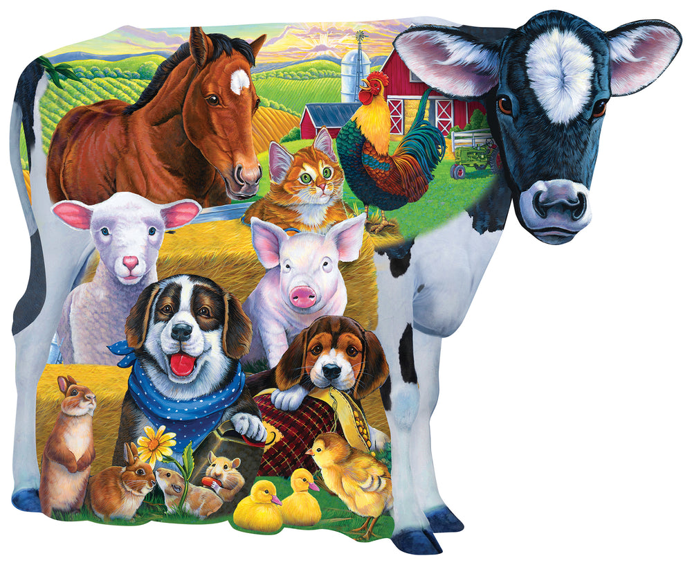 Puzzle Masterpieces:   100 Piece Shaped - Farm Friends