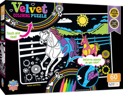 Puzzle Masterpieces:   60 Piece Velvet Coloring - Horse and Pony