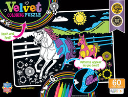 Puzzle Masterpieces:   60 Piece Velvet Coloring - Horse and Pony