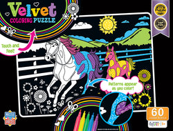 Puzzle Masterpieces:   60 Piece Velvet Coloring - Horse and Pony