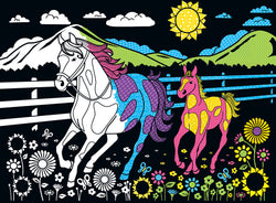 Puzzle Masterpieces:   60 Piece Velvet Coloring - Horse and Pony