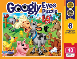 Puzzle Masterpieces:   48 Piece Googly Eyes - Farm Animals