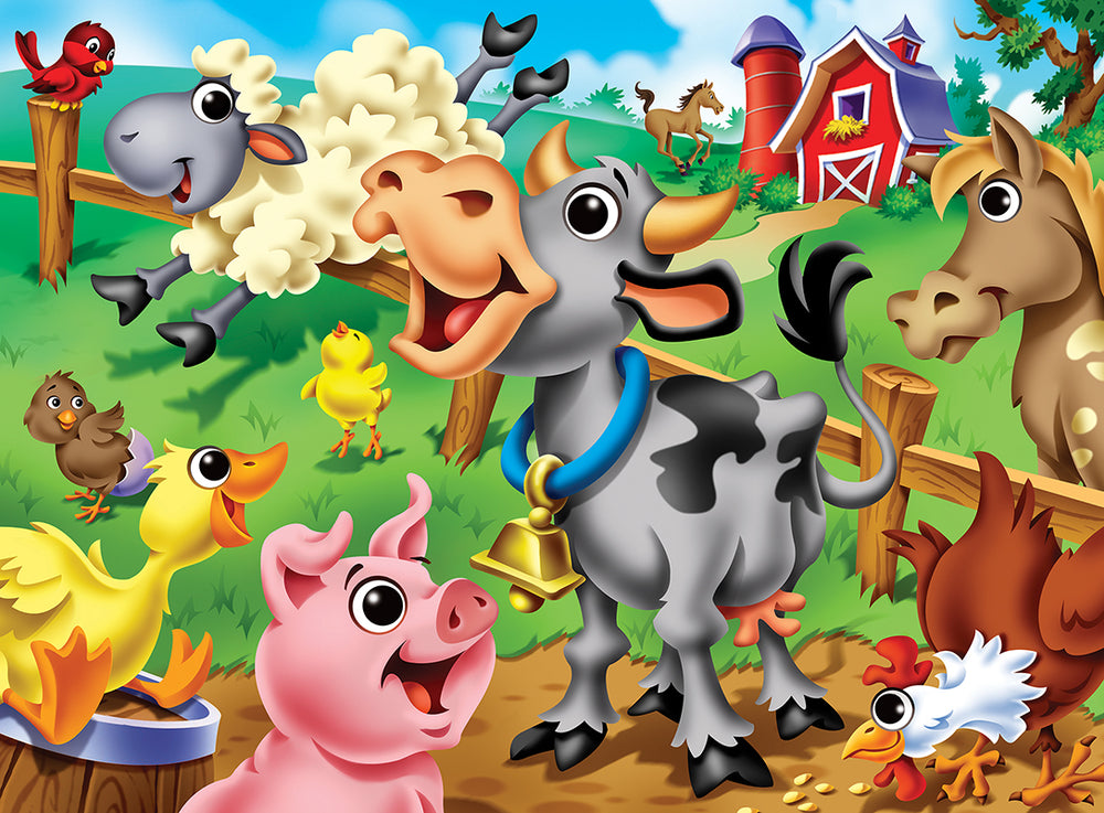 Puzzle Masterpieces:   48 Piece Googly Eyes - Farm Animals