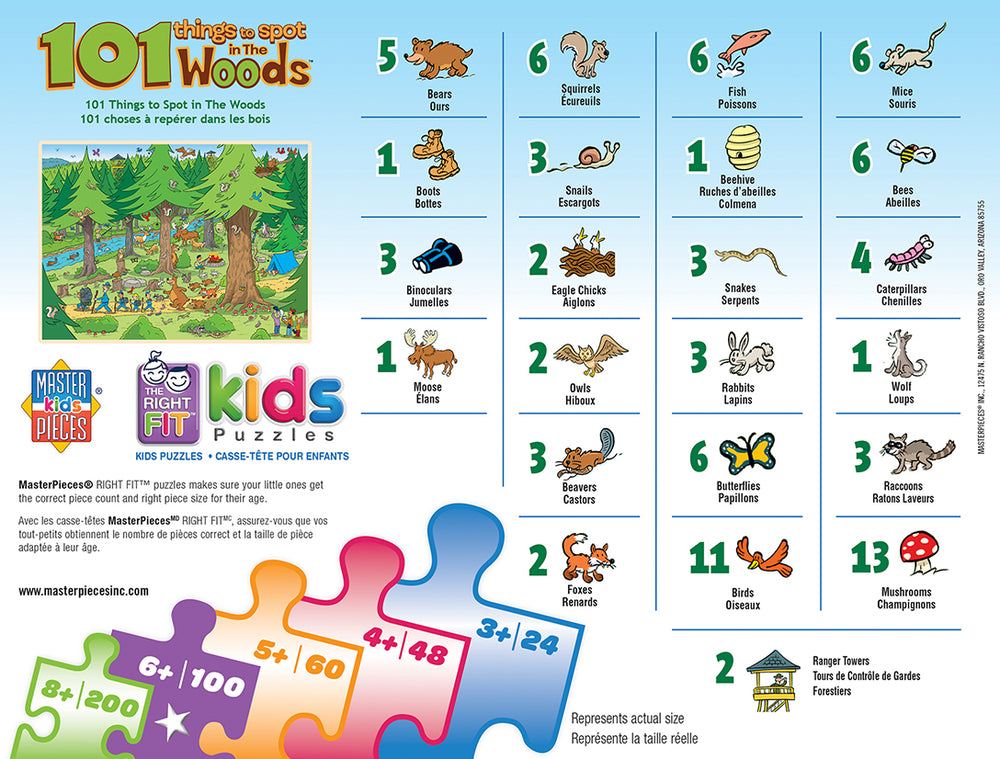 Puzzle Masterpieces:  101 Piece 101 Things to Spot - In the Woods