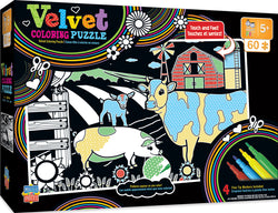 Puzzle Masterpieces:   60 Piece Velvet Coloring - Farm