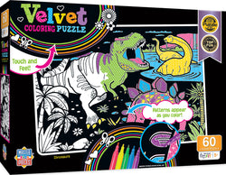 Puzzle Masterpieces:   60 Piece Velvet Coloring - Dinosaurs