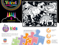 Puzzle Masterpieces:   60 Piece Velvet Coloring - Dinosaurs