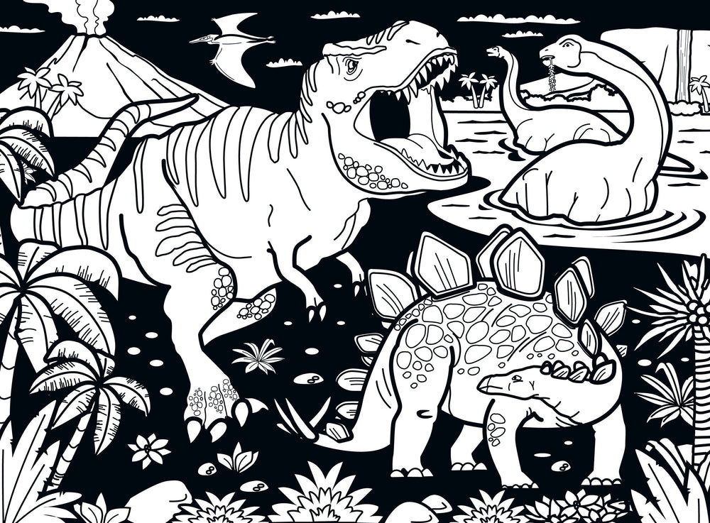 Puzzle Masterpieces:   60 Piece Velvet Coloring - Dinosaurs