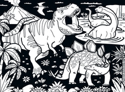Puzzle Masterpieces:   60 Piece Velvet Coloring - Dinosaurs