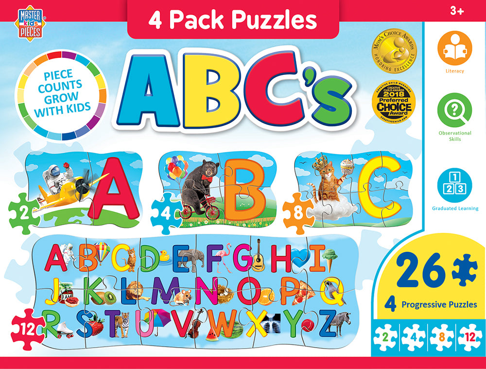 Puzzle Masterpieces: Educational - ABCs 4 Pack Puzzle