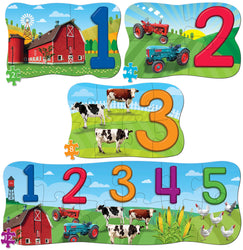 Puzzle Masterpieces: Educational - 123 on the Farm 4 Pack Puzzle
