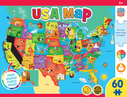 Puzzle Masterpieces: Educational - USA Map State Shaped