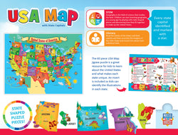 Puzzle Masterpieces: Educational - USA Map State Shaped