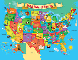 Puzzle Masterpieces: Educational - USA Map State Shaped