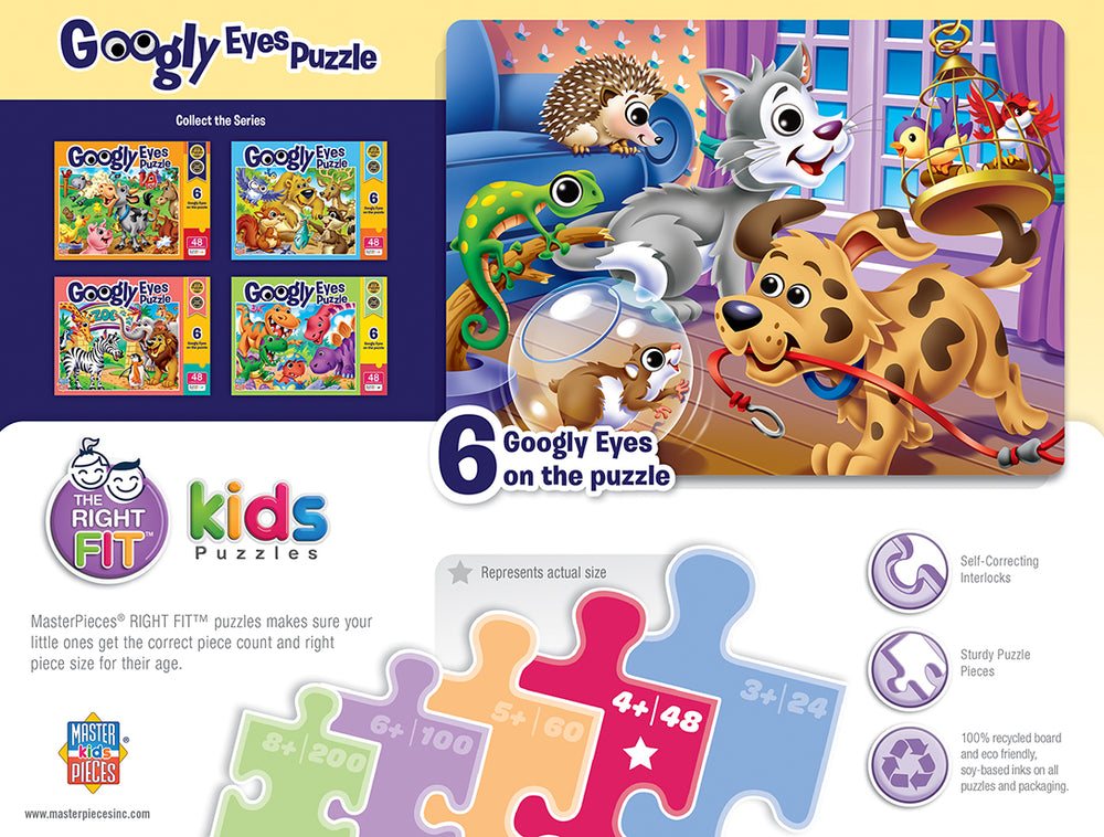 Puzzle Masterpieces:   48 Piece Googly Eyes - Pets