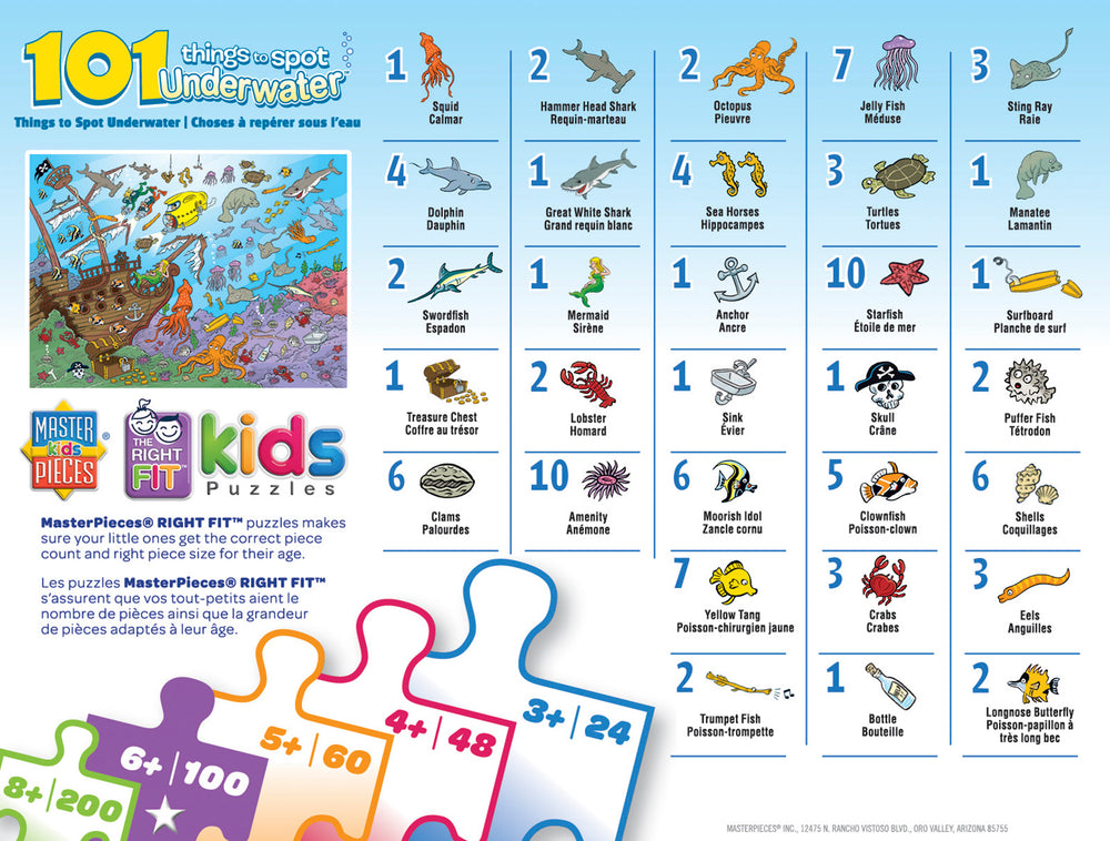 Puzzle Masterpieces:  101 Piece 101 Things to Spot - Underwater