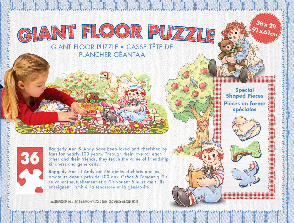 Puzzle Masterpieces:   36 Piece Shaped Floor Raggedy Ann & Andy