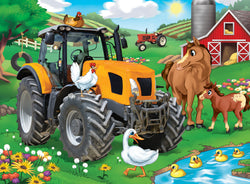 Puzzle Masterpieces:   60 Piece Tractor Town - Farmer Miller's Pond