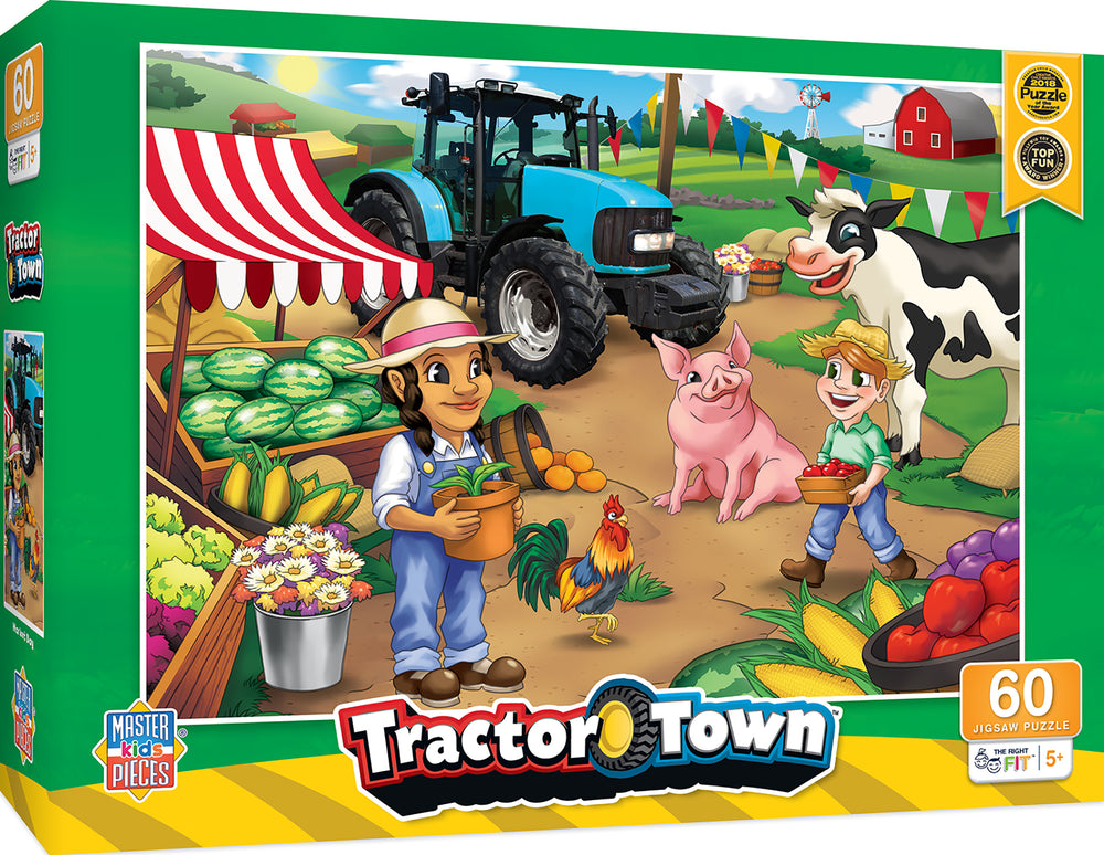 Puzzle Masterpieces:   60 Piece Tractor Town - Market Day