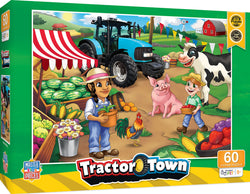 Puzzle Masterpieces:   60 Piece Tractor Town - Market Day