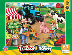 Puzzle Masterpieces:   60 Piece Tractor Town - Market Day