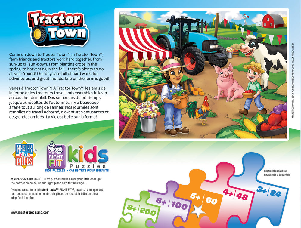 Puzzle Masterpieces:   60 Piece Tractor Town - Market Day