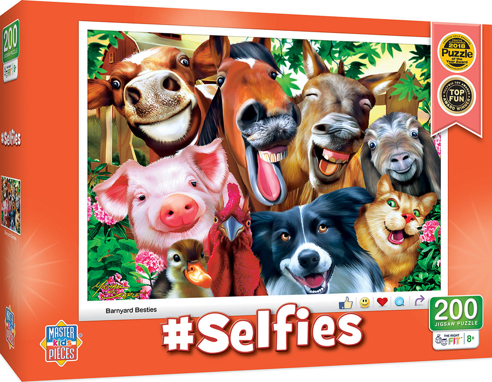 Puzzle Masterpieces:  200 Piece Selfies - Barnyard Besties
