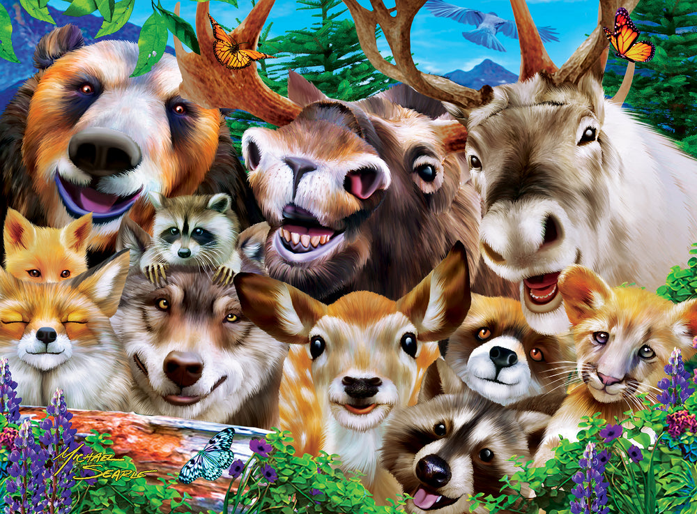 Puzzle Masterpieces:  200 Piece Selfies - Woodland Wackiness