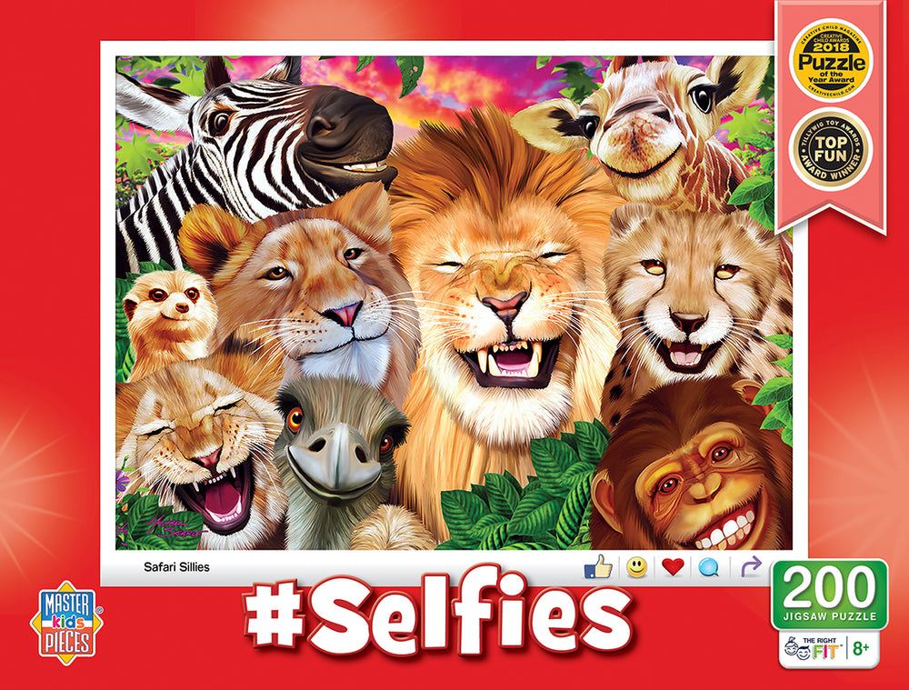 Puzzle Masterpieces:  200 Piece Selfies - Safari Sillies
