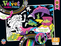 Puzzle Masterpieces:   60 Piece Velvet Coloring - Mermaid