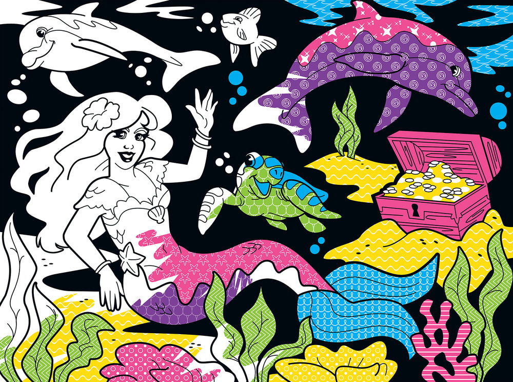 Puzzle Masterpieces:   60 Piece Velvet Coloring - Mermaid
