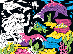 Puzzle Masterpieces:   60 Piece Velvet Coloring - Mermaid