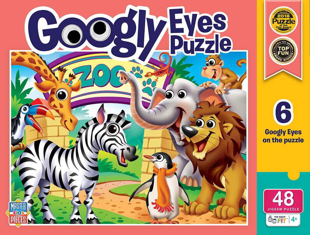 Puzzle Masterpieces:   48 Piece Googly Eyes - Zoo Animals