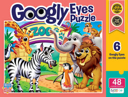 Puzzle Masterpieces:   48 Piece Googly Eyes - Zoo Animals