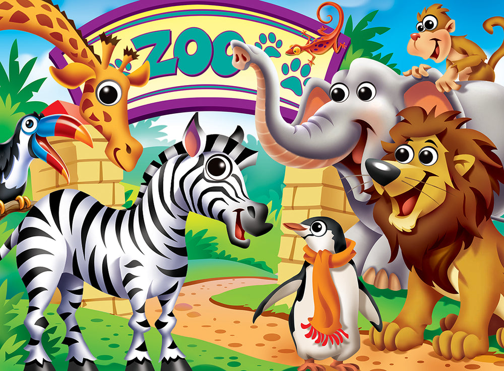 Puzzle Masterpieces:   48 Piece Googly Eyes - Zoo Animals