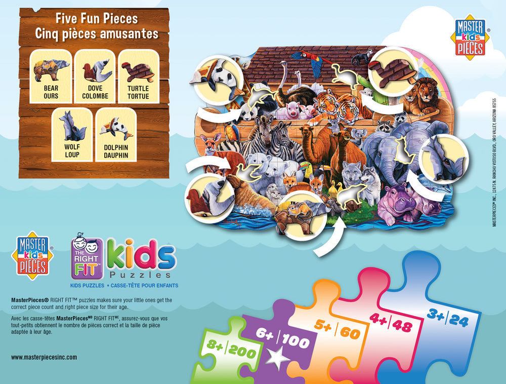 Puzzle Masterpieces:  100 Piece Noah's Ark 100pc Shaped Puzzle