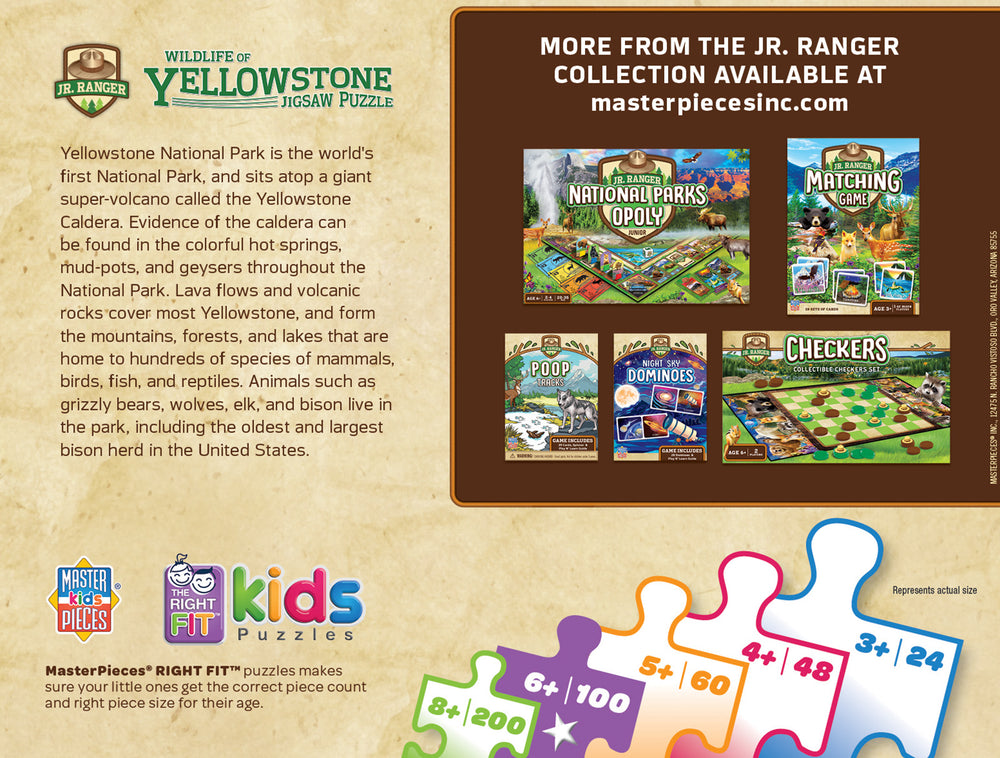 Puzzle Masterpieces:  100 Piece Jr Ranger - Yellowstone National Park
