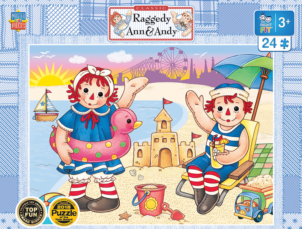 Puzzle Masterpieces:   24 Piece Raggedy Ann & Andy - Beach Fun